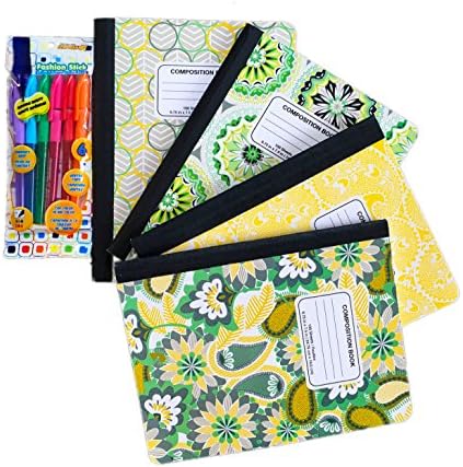 Colored Pens with Composition Notebook Journal Elementary School Supplies Girls Teens Kids Teachers