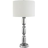 Creative Co-Op Metal Glass Middle Table Lamp, Brass
