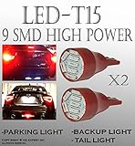 x4 Red T15 906 579 901 908 9 LED Super Bright 9-SMD LED Parking Light Bulbs