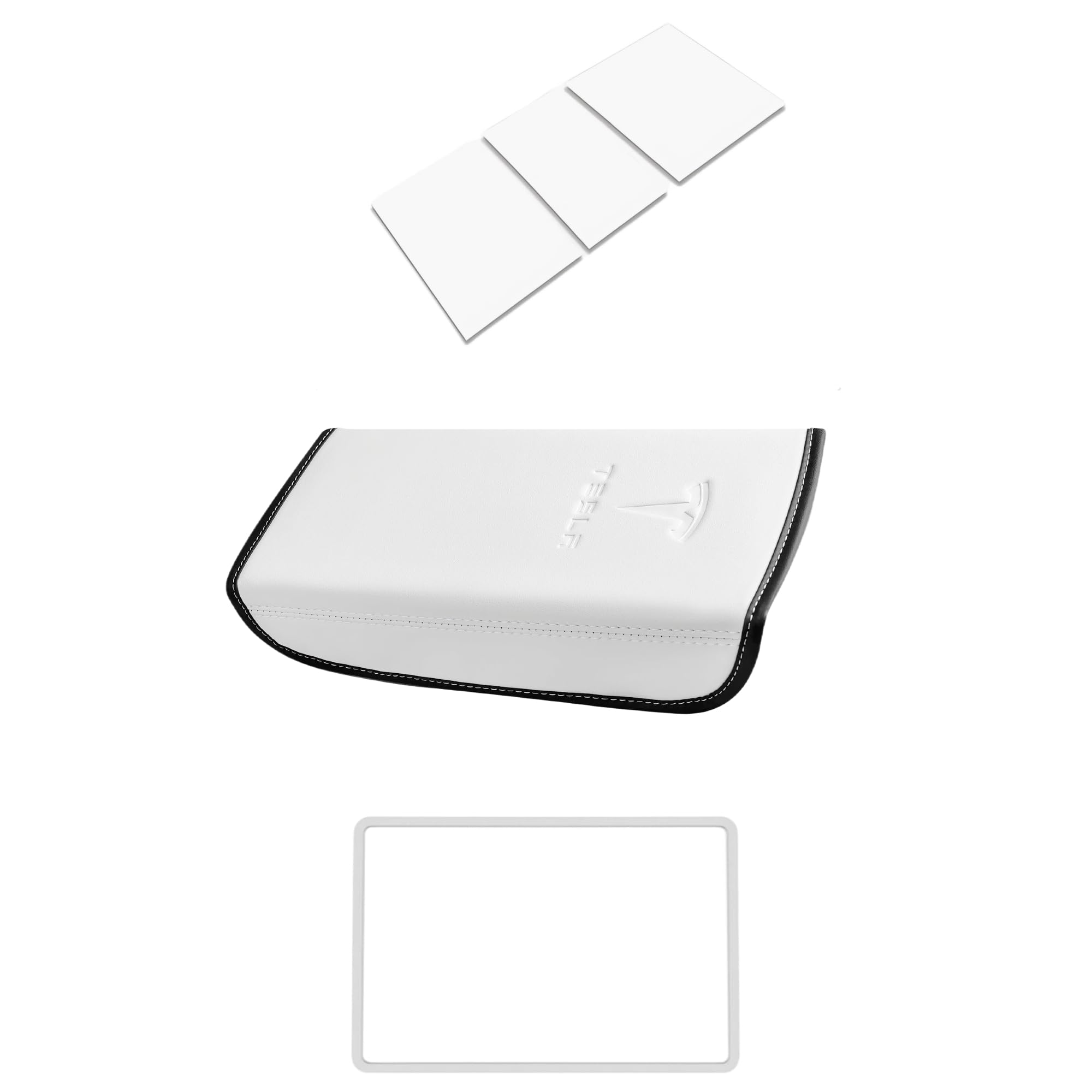 Photo 1 of POKUNG Center Console Cover 3Pcs Designed for Refresh Model 3 2024-2026/Model Y Juniper 2025,Center Console Accessories for Model 3/Y Refresh 2025 Interior White
