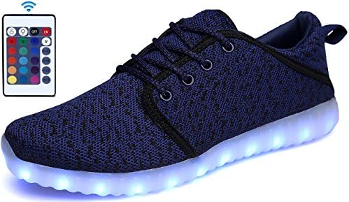 ditont LED Light Up Shoes Remote Control 16 Colors Flashing Sneakers for Kids Boys Girls(DT36Blue34)
