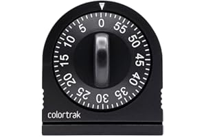 COLORTRAK 60 Minute Wind Up Timer, Visual Mechanical Timer, from 0 to 60 Minutes, for Kitchen, Hair Color Processing, Tanning Time, Kids' Home and Classroom Activities or Timeouts, Black