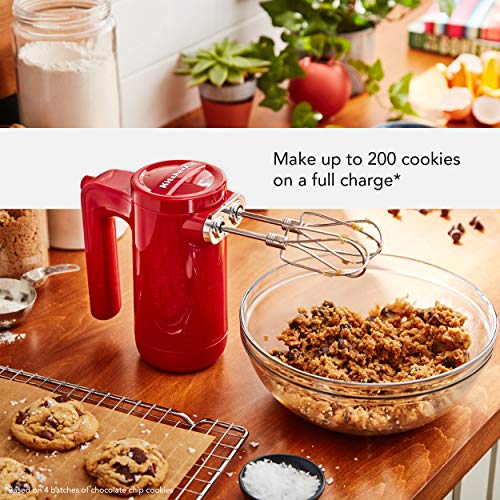 KitchenAid KHMB732ER Cordless Hand Mixer, 7 Speed, Empire Red on