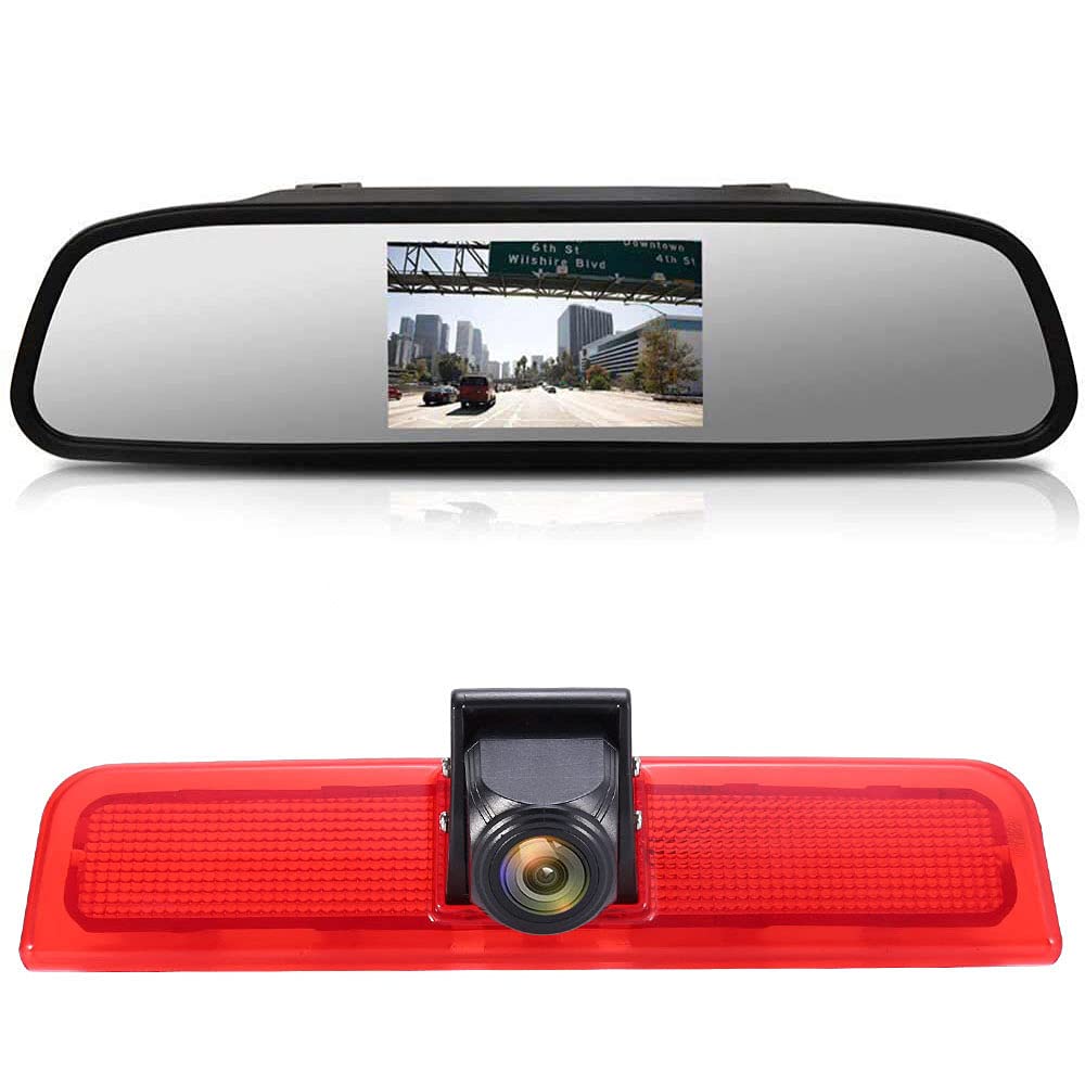 Parking Mirror for All Cars + Car Third Roof Top Mount Brake Lamp Backup Camera for VW Caddy Life 2K Facelift III Kasten 2KA Kombi Cross maxi Tdi dritte 3 2003-2014 Bj/Transporter Van