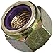 Steel Lock Nut, Zinc Yellow-Chromate Plated Finish, Grade 8, Right Hand Threads, Nylon Insert, 3/8