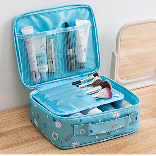 FOERTENG Travel Waterproof Makeup Bag Cosmetic Large Capacity Train Case Toiletry Bags for Women (A)
