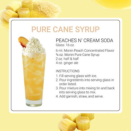 Monin Pure Cane Syrup, Pure and Sweet, Great for Coffee, Tea, and