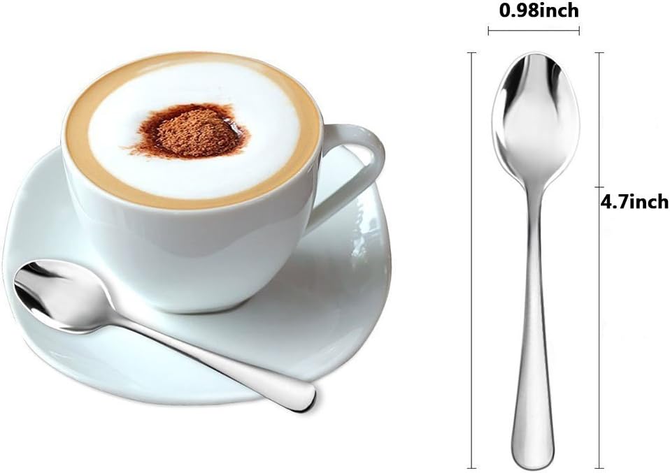 SONGZIMING Demitasse Espresso Spoons, Mini Coffee Spoon, 18/10 Stainless Steel Small Spoons for Dessert, Tea,Set of 6: Kitchen & Dining