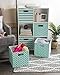 DII Hard Sided Collapsible Fabric Storage Container for Nursery, Offices, & Home Organization, (13x13x13) - Honeycomb Aqua