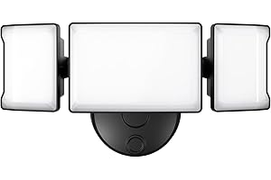 Olafus 60W Flood Lights Outdoor, Switch Controlled 6000LM LED Security Lights, IP65 Waterproof Outside Floodlights, 6500K Exterior Flood Light Fixture Wired for House Yard Porch Eave Black