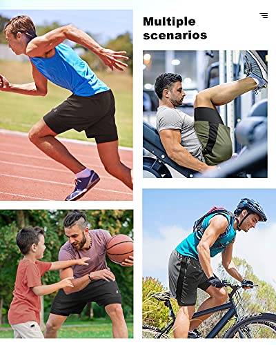 Roadbox 2 in 1 Running Shorts for Men Quick Dry Breathable Workout Gym Athletic Shorts Back Zipper Pocket (Black, 3XL)