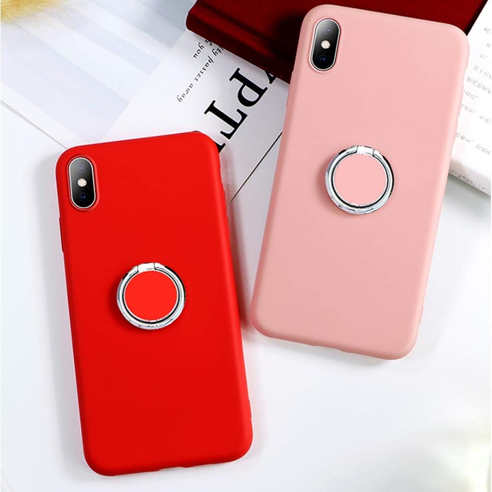 Amazon Iphone Se2 第2世代 Iphone8 ケース リング付き Iphone7 ケース シリコン ソフト スタンド付き 薄型 ストラップホール 耐衝撃 おしゃれ ブランド 携帯カバー スマホケース Iphone7 Iphone8 Iphone Se 第2世代 赤 家電 カメラ オンライン通販