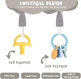 Vicloon 3 Pcs Baby Dummy Clips Beech Wood Pacifier Chain Holder Clips view 3