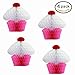 Pink And White Hanging Honeycomb Cupcake Decorations - Pack Of 4 - Hanging Tissue Paper Cupcake Party Decorations. Great For Parties And Birthdays!
