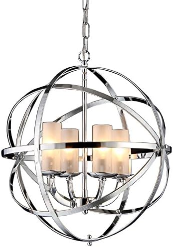 Whse of Tiffany RL8045 Qadira 4-Light Chandelier, 18" x 18" x 20", Chrome
