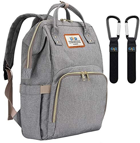 DYD Diaper Bag Backpack, Large Multifunction Baby Nappy Changing Backpack Stylish Travel Back Pack for Mom and Dad (Gray)