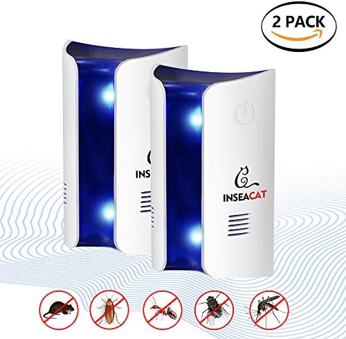 Ultrasonic Electromagnetic Pest Repeller 2 Pack - 2018 NEW Best Pest Control Indoor &amp; Outdoor Plug-In Eco Repellent | Get Rid of Rats, Ants, Rodent, Mosquitoes, Roaches, Spider - Nightlight (White)