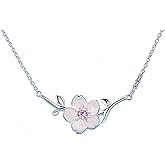 Helen de Lete Women's Sakura Flower On the Tree 925 Sterling Silver Necklace-B