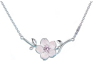 Helen de Lete Women's Sakura Flower On the Tree 925 Sterling Silver Necklace-B