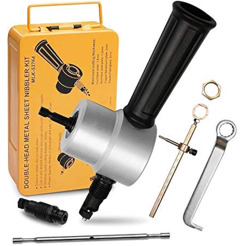 14Gauge DoubleHeaded Sheet Metal Nibbler Cutter Tool Kit For