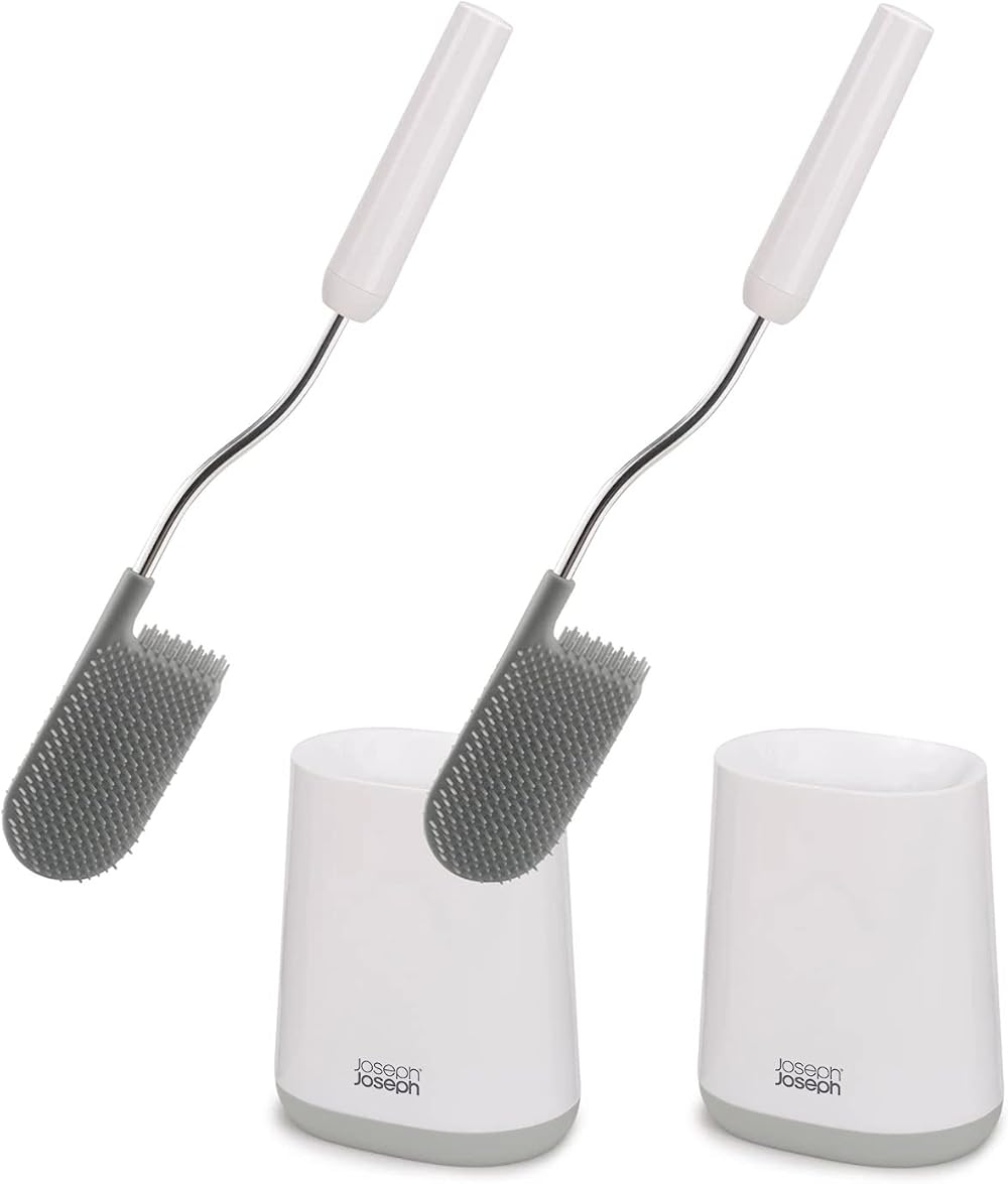 Joseph Joseph Flex Lite 2-Pack Silicone Toilet Brush with Slimline Holder