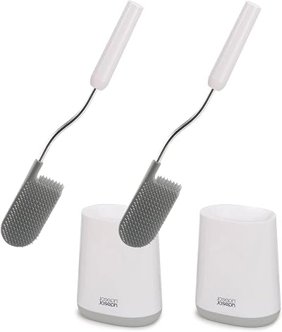 Joseph Joseph Flex Lite 2-Pack Silicone Toilet Brush with Slimline Holder