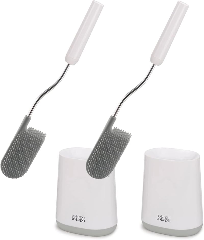 Joseph Joseph Flex Lite 2-Pack Silicone Toilet Brush with Slimline Holder