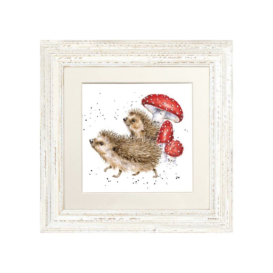 Wrendale Designs Framed Greeting Card A Prickly Adventure Hedgehog Picture (White)