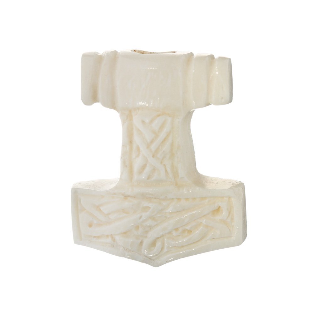 NKlaus hair accessories beard beads MUTHAR Thorhammer bone curly bead 6424
