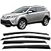 Window Visor Compatible with 2013-2018 Toyota RAV4 XU50, Acrylic Smoke Tinted & Semi-Transparent by IKON MOTORSPORTS