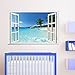 MAFENT 3d Beach Sea Wall Decal Removable Wall Sticker
