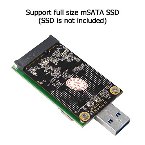 GODSHARK mSATA Adapter, mSATA to USB Adapter, USB to mSATA Reader (No Cable Needed), Mini SATA Converter as Portable Flash Drive/External Hard Drive, Mini PCIe SSD Tester