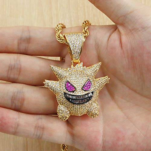 Diamond Chain Gengar Chain Pokemon Necklace Gold Plated with Killy