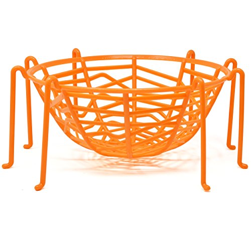 Halloween Spider Web Legs Candy Bowl Basket Party Favor Supplies Table Decorations, Set of 4 Trick or Treat Plastic Goodie Dish Holder Orange Black Purple Green by Gift Boutique