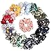 KECUCO 18 Colors Women's Chiffon Flower Hair Scrunchies for Girls Ponytail Holder Elastic Hair Bands, Including 5 pcs Chiffon Polka Dot Print Hair Ties and 13 pcs Colorful Flowers Hair Bows(COLOR 1)