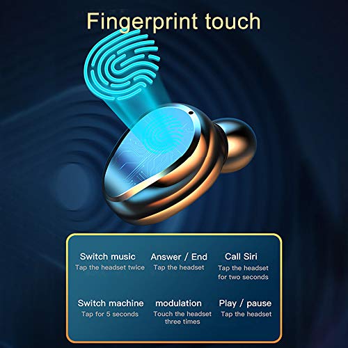 gdfh True Wireless Earbuds with Microphone, TWS 5.0 Bluetooth Headphones in-Ear Stereo Wireless Earphones with Microphone Binaural Calls, One-Step Pairing