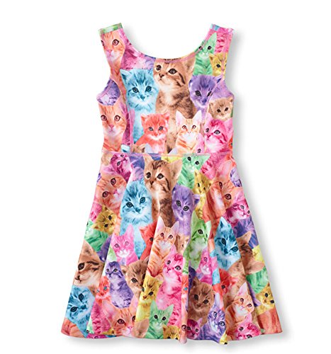 DFXIU Baby Kids Girl Outfit Girls Sleeveless Dress Skirt (Cat, 5-6 Years Old)