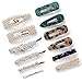 12 Pcs Women's Hair Clips Acrylic Resin Marble Alligator Hair Clip Faux Pearl Hair Pins Gold Base Hairpin Wedding Daily Fashion Hair Barrettes Katloo