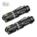 Ciysty Tactical Flashlights Ultra Bright 300 Lumens with 3 Modes Mini LED Flashlight Adjustable Focus Hiking Camping Emergency Torch Light
