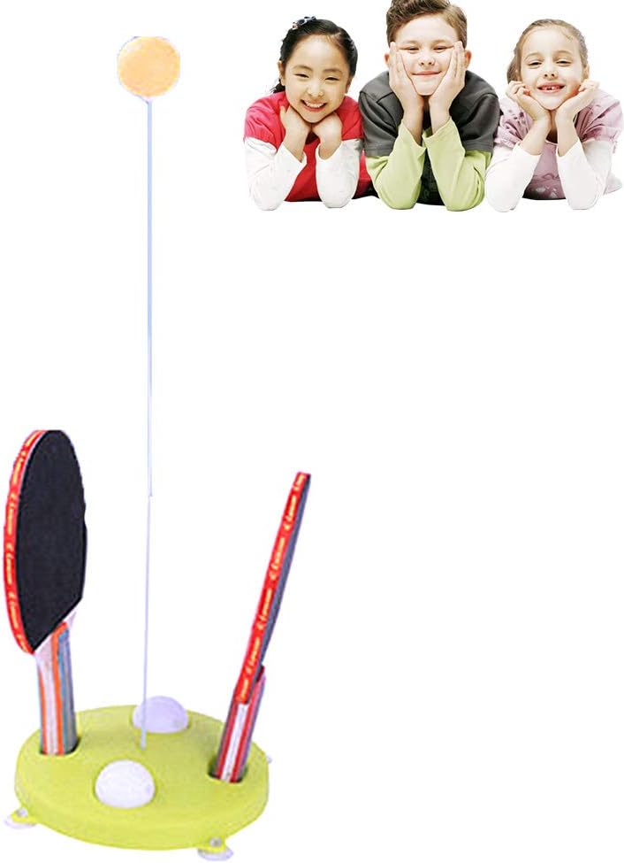 Creative 1Set Table Tennis Trainer Elastic Portable Table Tennis Set With 2 Racket Outdoor Play for Boys Girls Teenagers