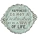 Decorative Plates for Display Wall Hanging Vintage Metal Rustic Kitchen Decor Shabby Chic Home Decor Accessories Gift - Happiness is Not a Destination It is a Way of Life -14.57 x 1.10 x 12.01 In