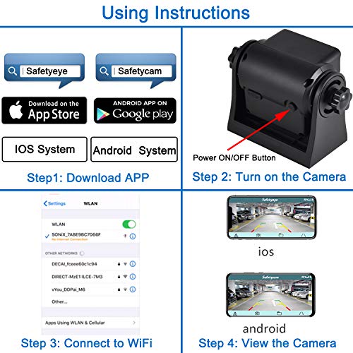 Oyviny WiFi Wireless Backup Camera Rechargeable Trailer Hicth