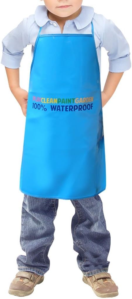 Children's Artists Aprons Heavy Duty Reusable PVC Waterproof Apron - Great for Cooking, Classroom, Playing, Community Events, Art & Crafts, Painting and More