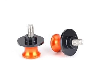 Goldfire 2pcs 8MM M8 X1.5 Motorcycle Swing arm Sliders Spools CNC Swing Arm Stand Screw for Kawasaki Z650 Z800 Z900 Z1000 Accessories(Orange)