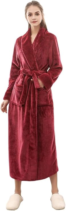 bademantel damen lang fleece