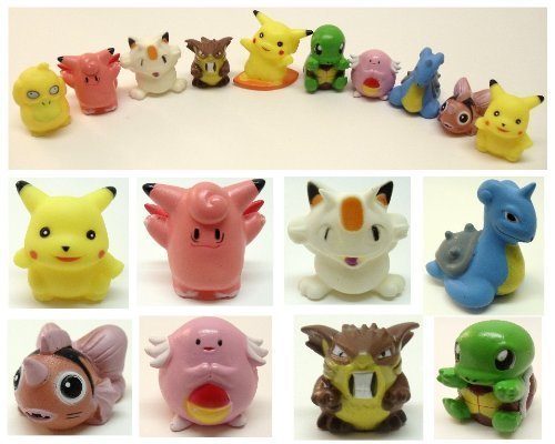 Pokemon bath toy set of 10 pokemon 2" bath charact…