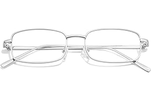 IGnaef Fashion Non Prescription Fake Glasses for Women Blue Light Blocking Rectangle Metal Frame CIF8733