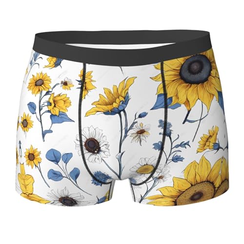SYHEART Sunflowers Print Men'S Boxer Briefs With Elastic Comfort Fit Design For All-Day Wear