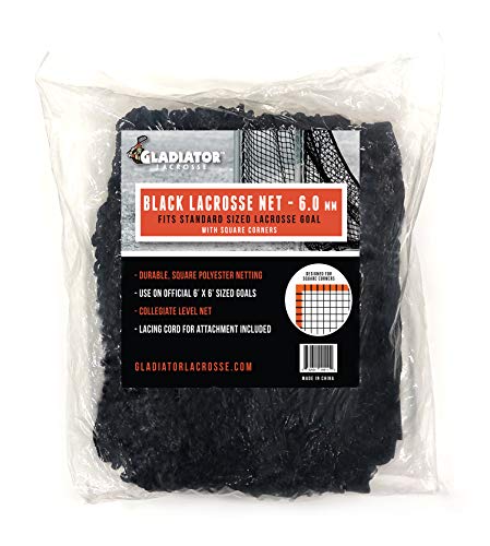 image for Gladiator Lacrosse Collegiate Level 6mm Heavy Duty Black Replacement L