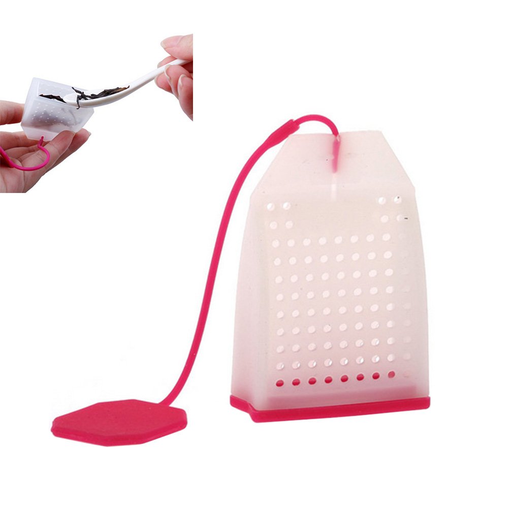 Random Color Bestonzon Reusable Silicone Loose Tea Leaf Filter Infuser Strainer Bag Plus Straight For Teacups